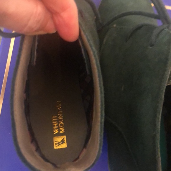 Green leather wedge booties - Picture 4 of 5